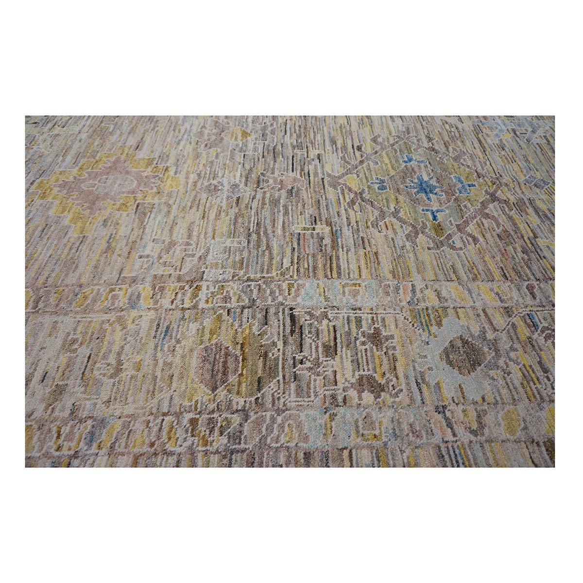21st Century Turkish Oushak 12X15 Gold, Slate Blue& Ivory Handmade Area Rug #1144127 image 7