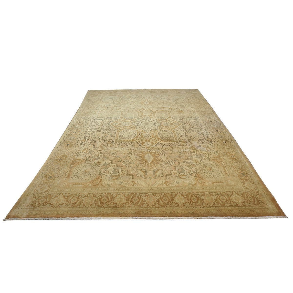 Vintage Persian Tabriz 9X13 Brown & Tan Area Rug #9901250 image 1