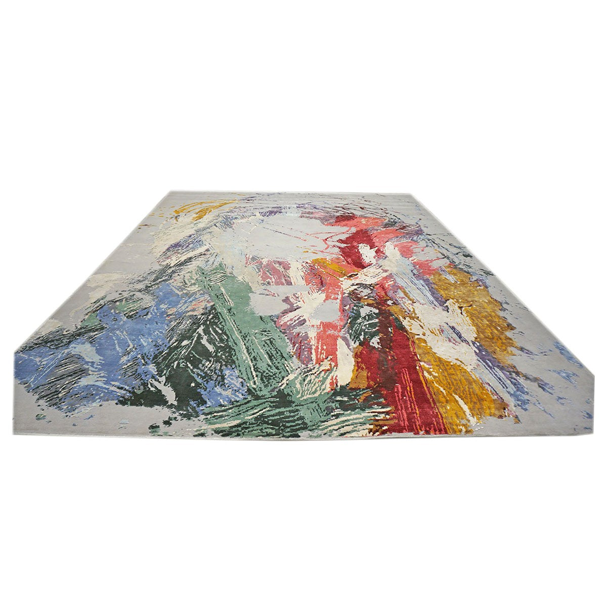 Modern Wool & Silk 12x15 Grey & Multi Color Handmade Area Rug #1144026 image 2