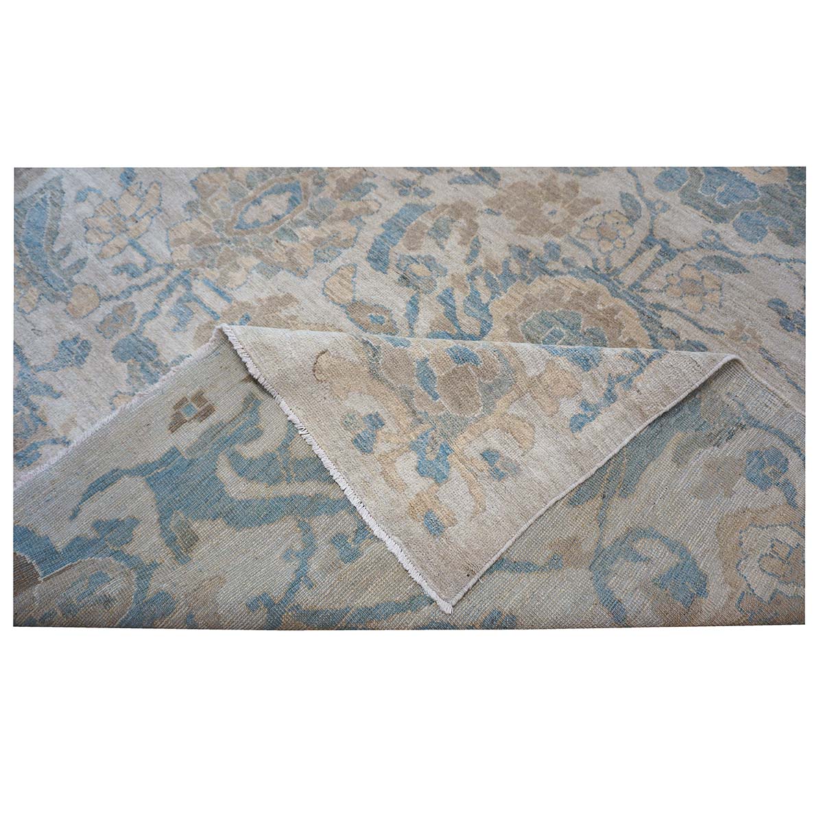 21st Century Persian Sultanabad 10x14 Ivory, Tan & Blue Handmade Area Rug #1141086 image 11