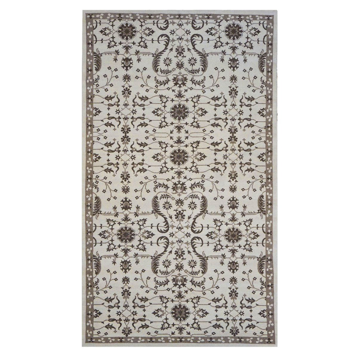21st Century Sultanabad 6x10 Ivory & Brown Handmade Area Rug #1143396 image 0