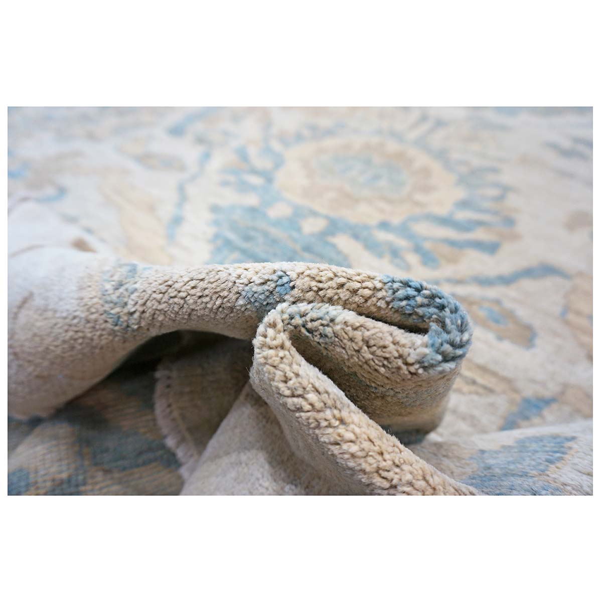 21st Century Persian Sultanabad 10x14 Ivory, Tan & Blue Handmade Area Rug #1141086 image 10