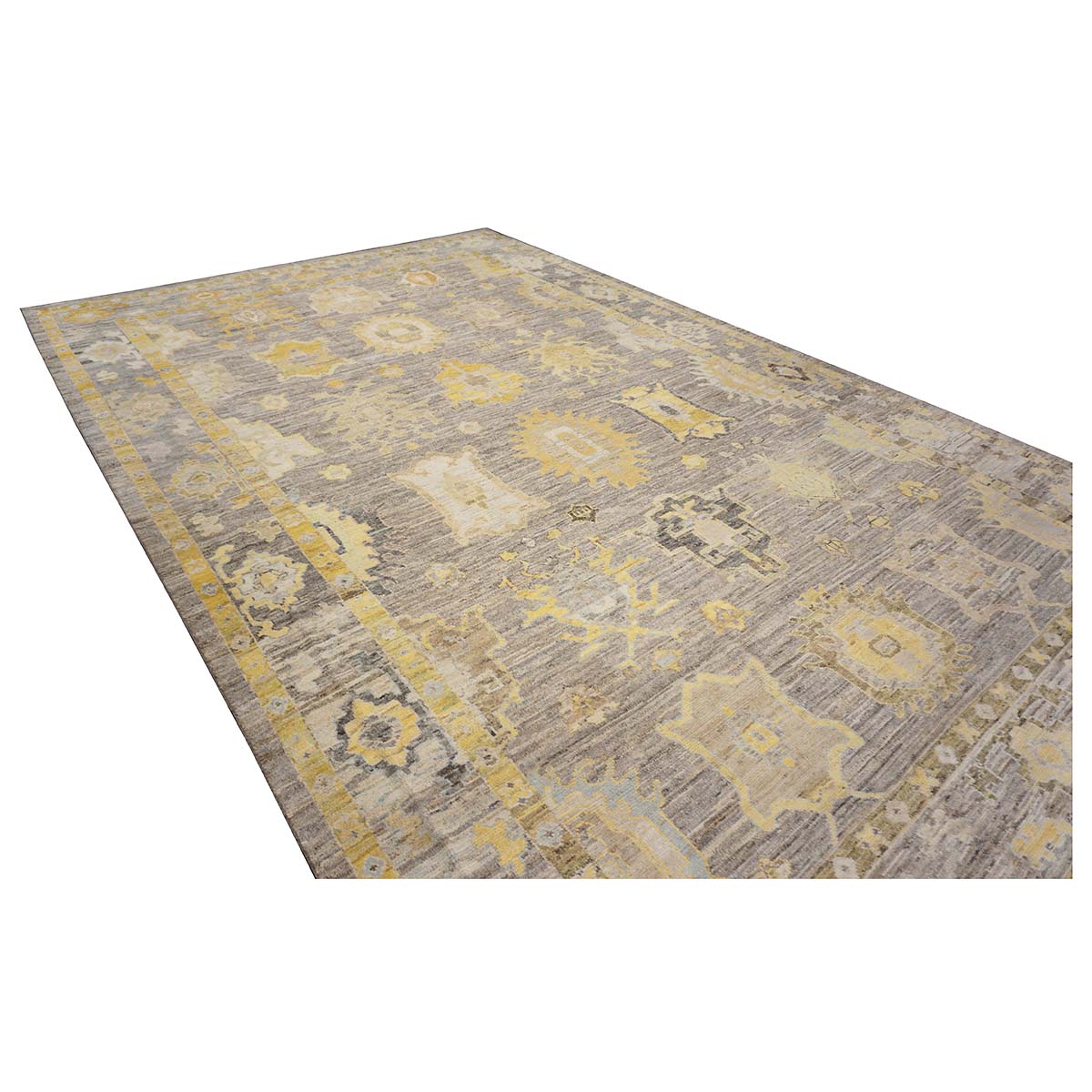21st Century Turkish Oushak 10X16 Gold, Ivory & Gray Handmade Area Rug #1144099 image 7