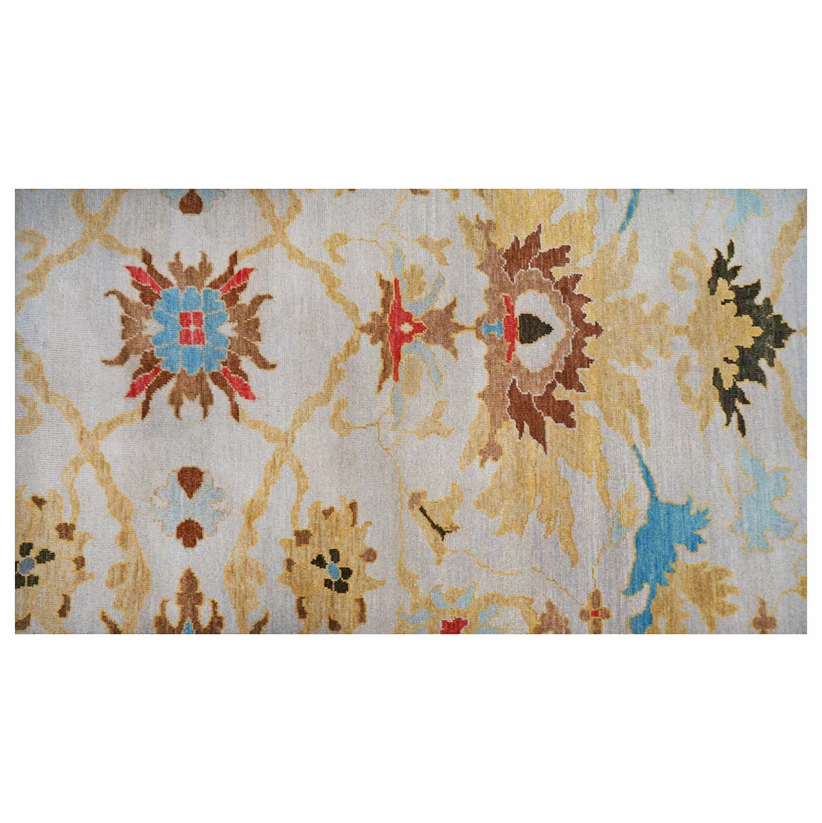 21st Century Persian Sultanabad 5x10 Light Grey & Yellow Area Rug #1143358 image 2