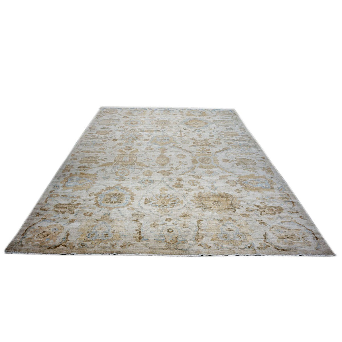 Persian Sultanabad 10x14 Ivory & Tan Handmade Area Rug #1141111 image 1