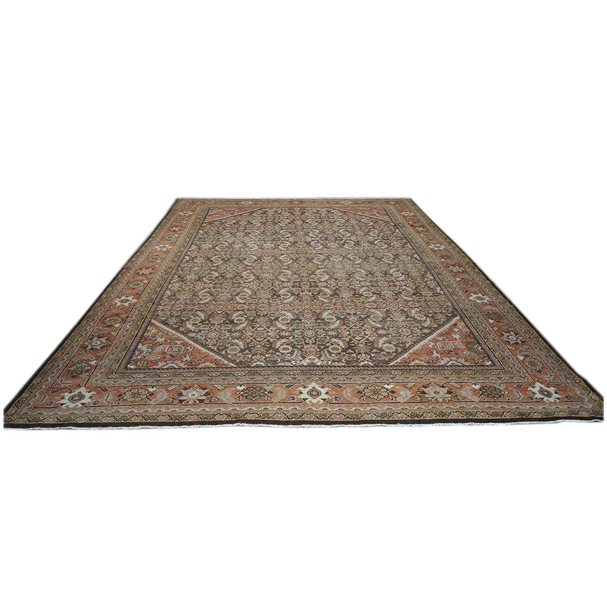 Antique Persian Sultanabad 10x14 Brown & Rust Handmade Area Rug #1143026 image 2