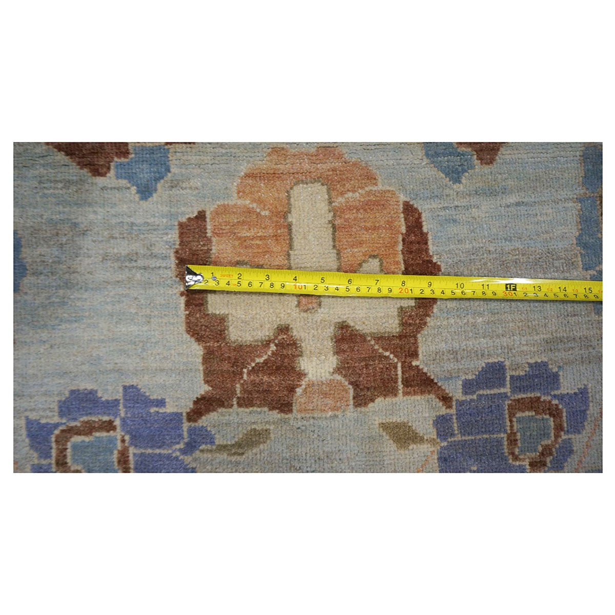 Sultanabad Master 11x11 Light Blue & Light Orange Round Area Rug #1143252 image 4
