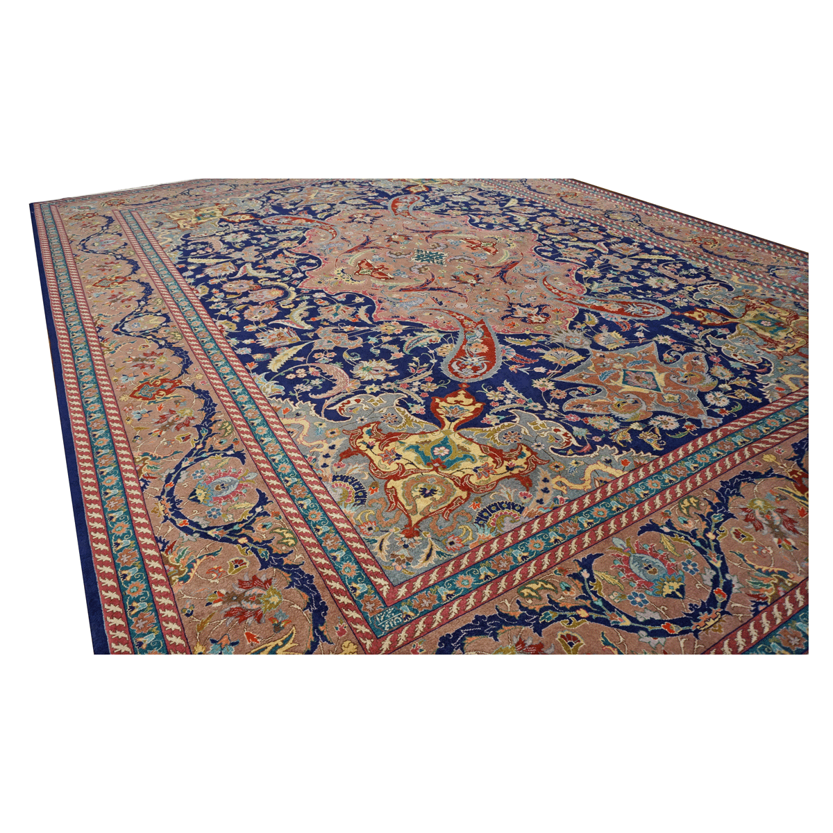 Vintage Persian Tabriz 10X13 Navy Area Rug #1140102 image 3