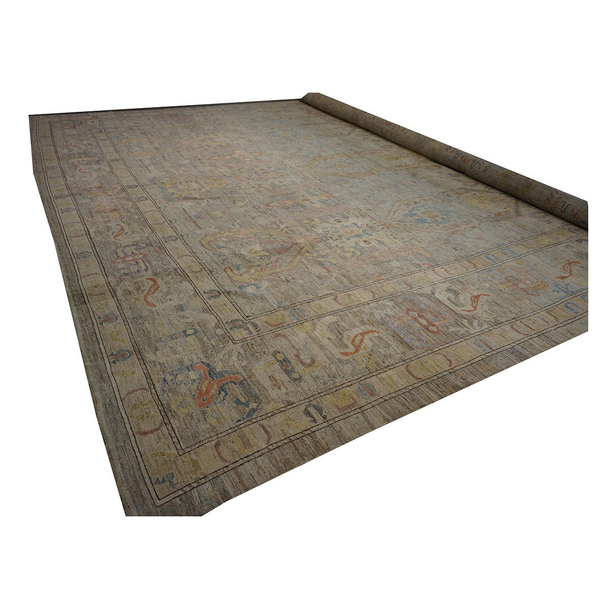 Mansion-Sized 21st Century Sultanabad Master 19x33 Light Blue Handmade Area Rug #1144122 image 4