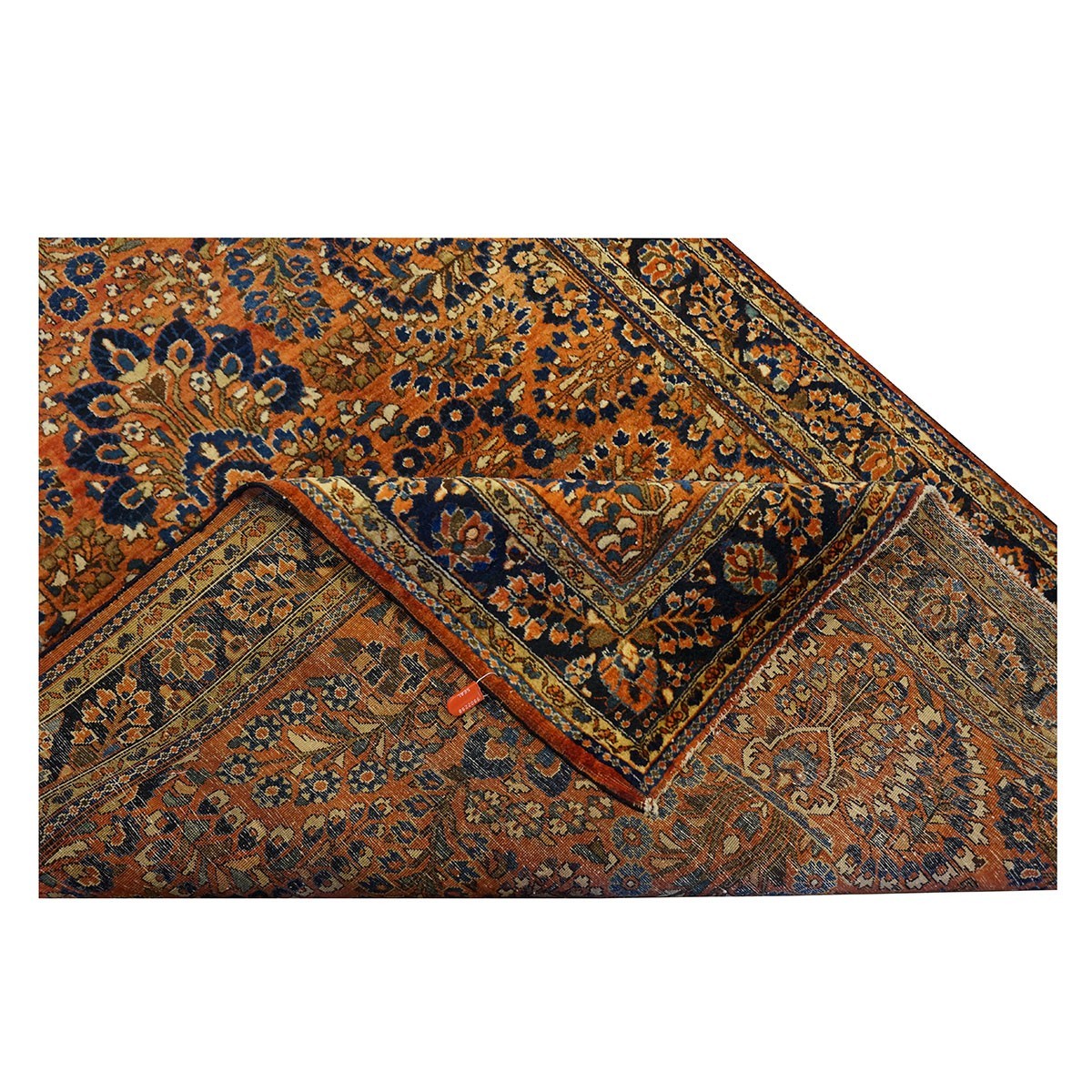 Antique Persian Sarouk 4X7 Rust color Area Rug #9902298 image 4
