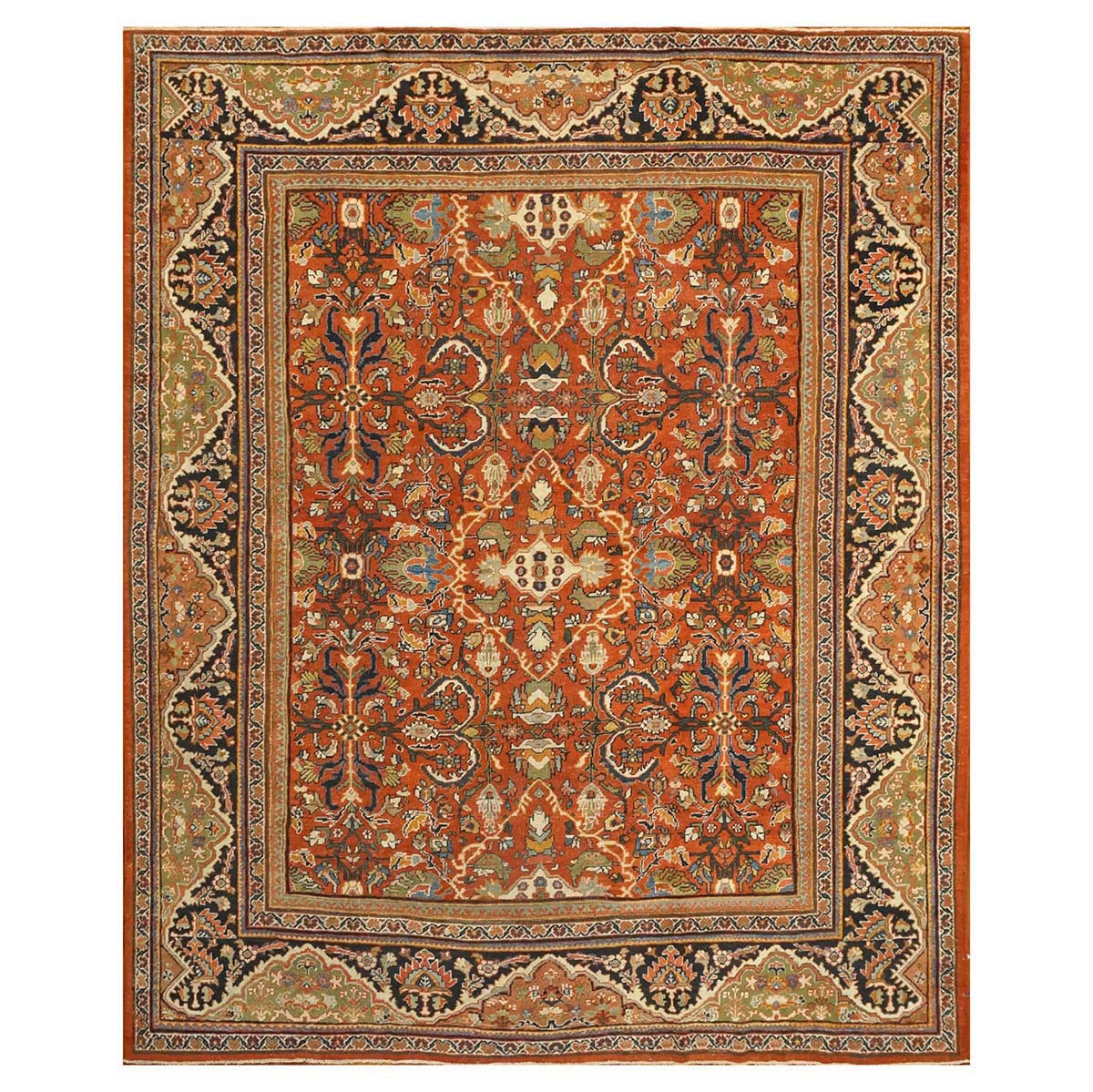Antique Persian Sultanabad 10x12 Red Handmade Rug #1142101 image 0