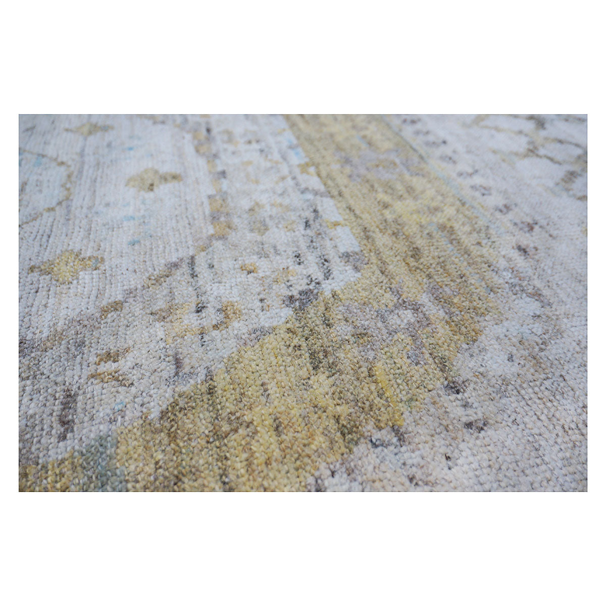 21st Century Turkish Oushak 13x15 Ivory, Olive Green, & Slate Blue Handmade Rug #1144077 image 10
