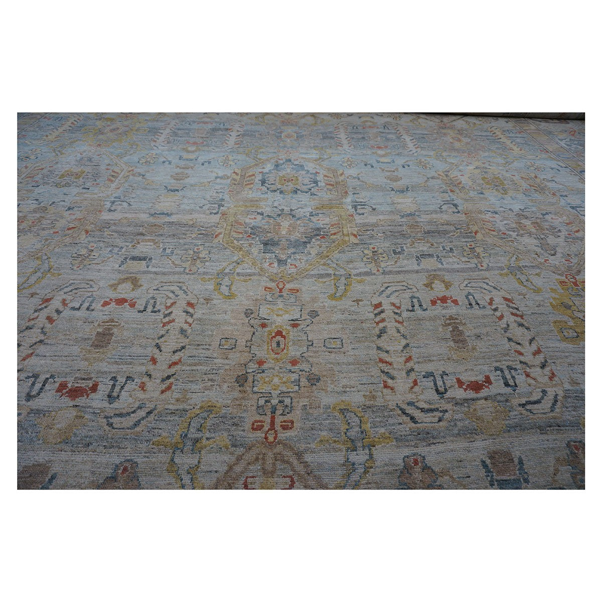 Mansion-Sized 21st Century Sultanabad Master 19x33 Light Blue Handmade Area Rug #1144122 image 8