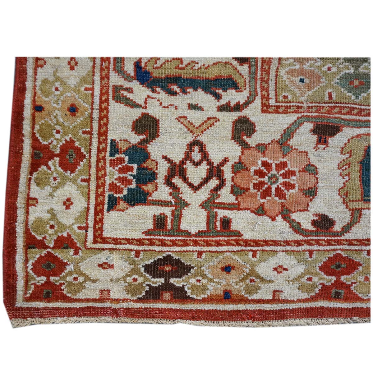19th Century Antique Persian Sultanabad 15x19 Tan & Blue Area Rug #9902408 image 9