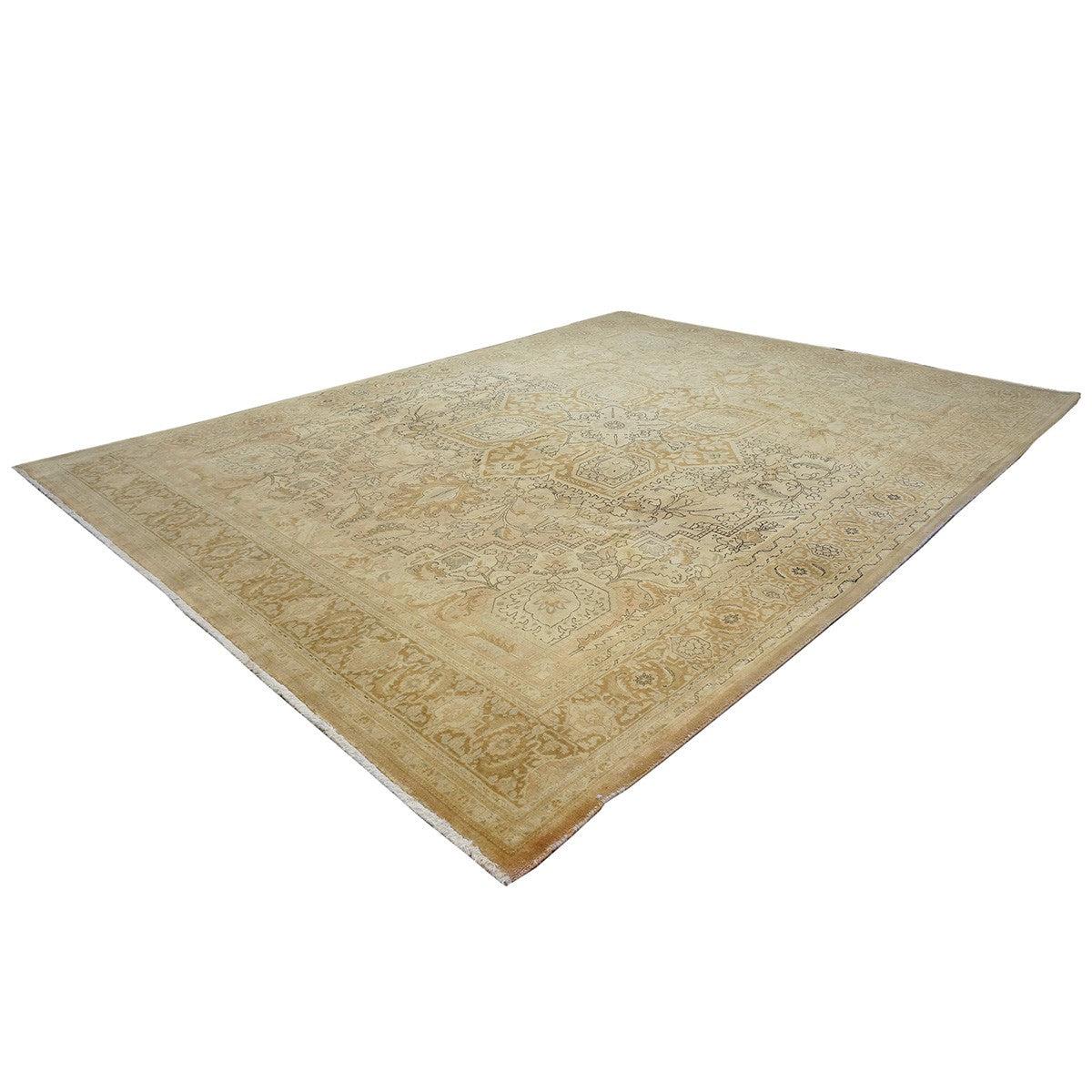 Vintage Persian Tabriz 9X13 Brown & Tan Area Rug #9901250 image 2