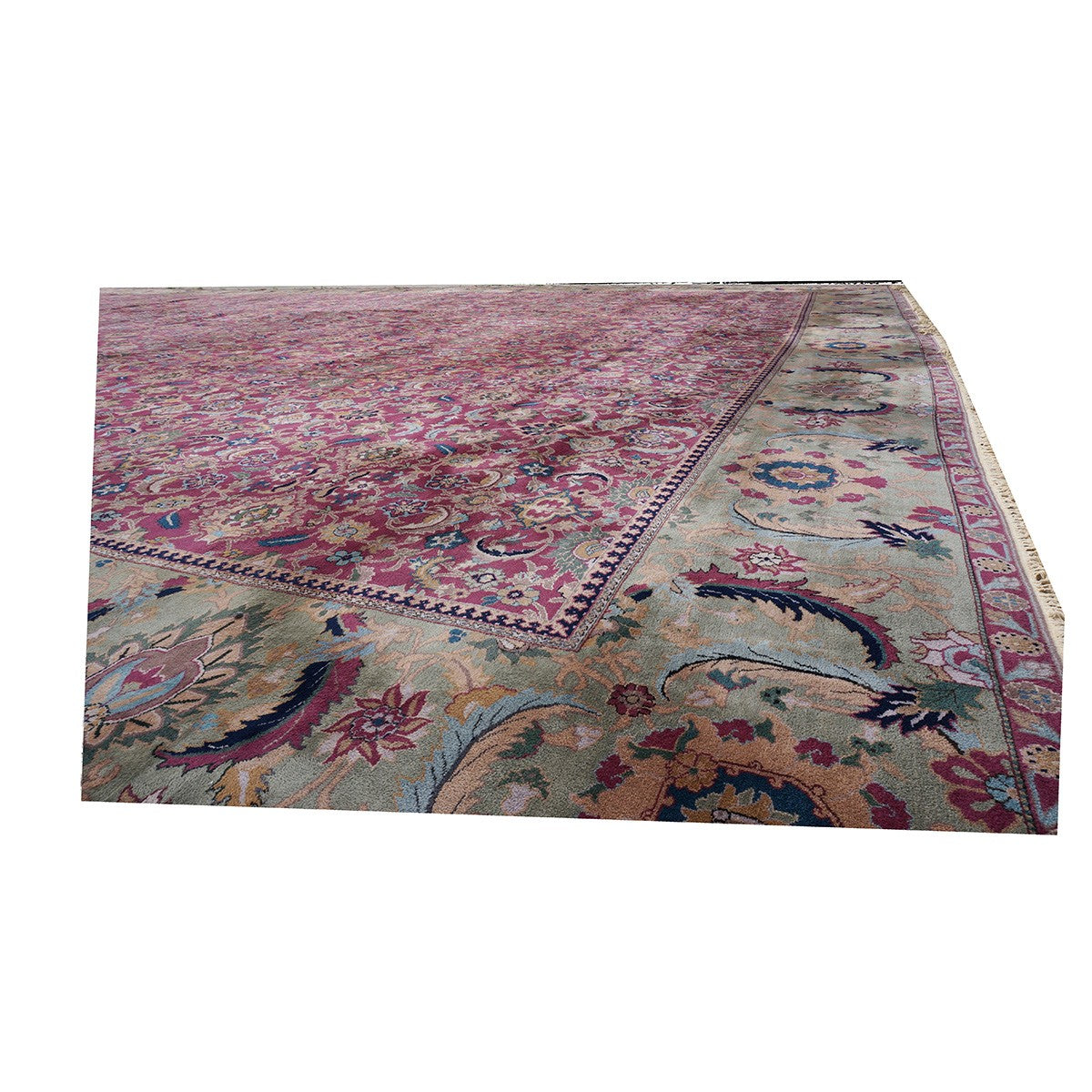 20th Century Palace sized Antique Laristan Wool Handmade Rug 26x42 image 15