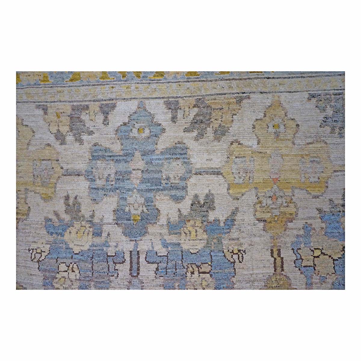21st Century Turkish Oushak 9X12 Gold, Ivory & Slate Blue Handmade Area Rug #1144133 image 4