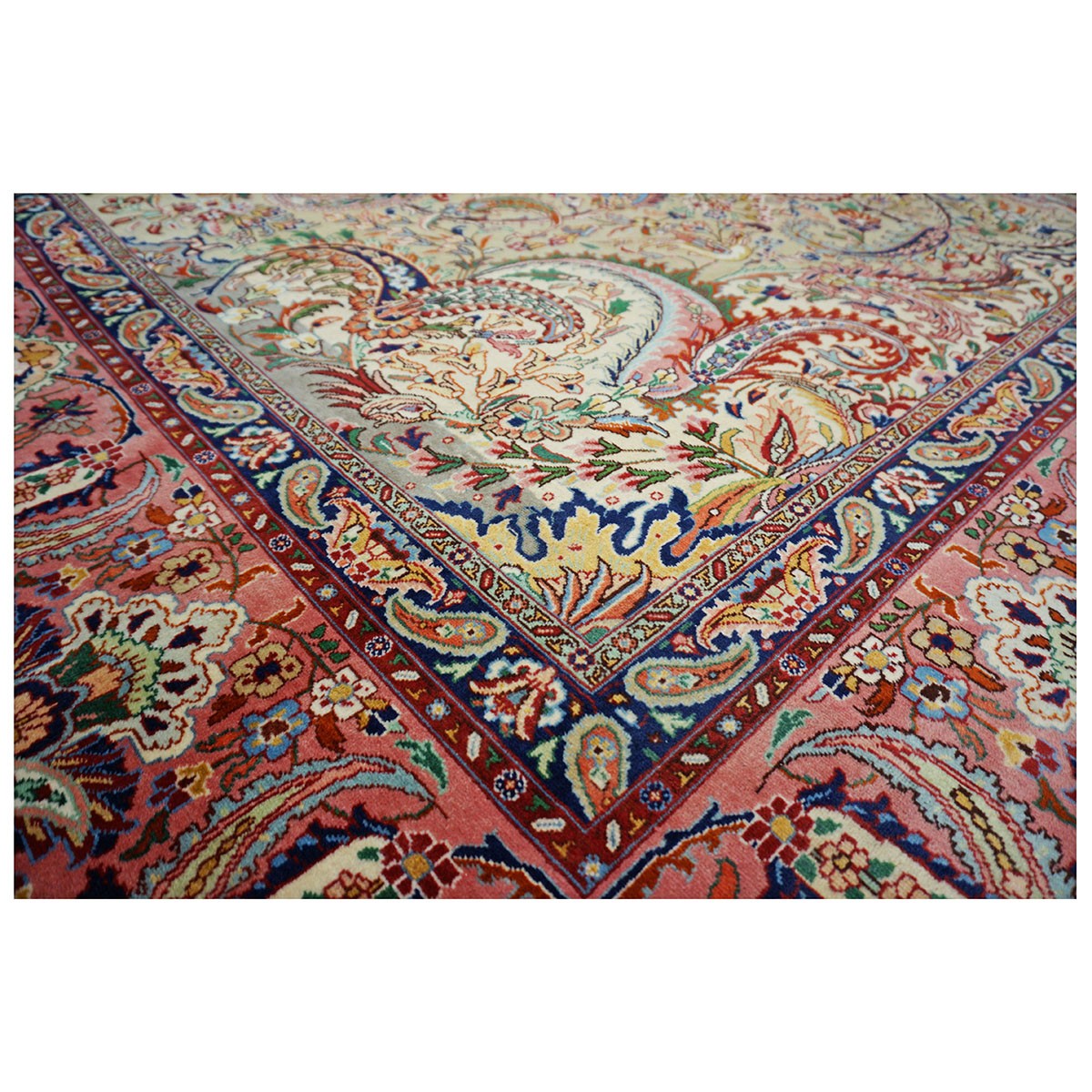 Antique Persian Tabriz Pahlavi 10x13 Taupe, Salmon, & Navy Area Rug #9902222 image 6