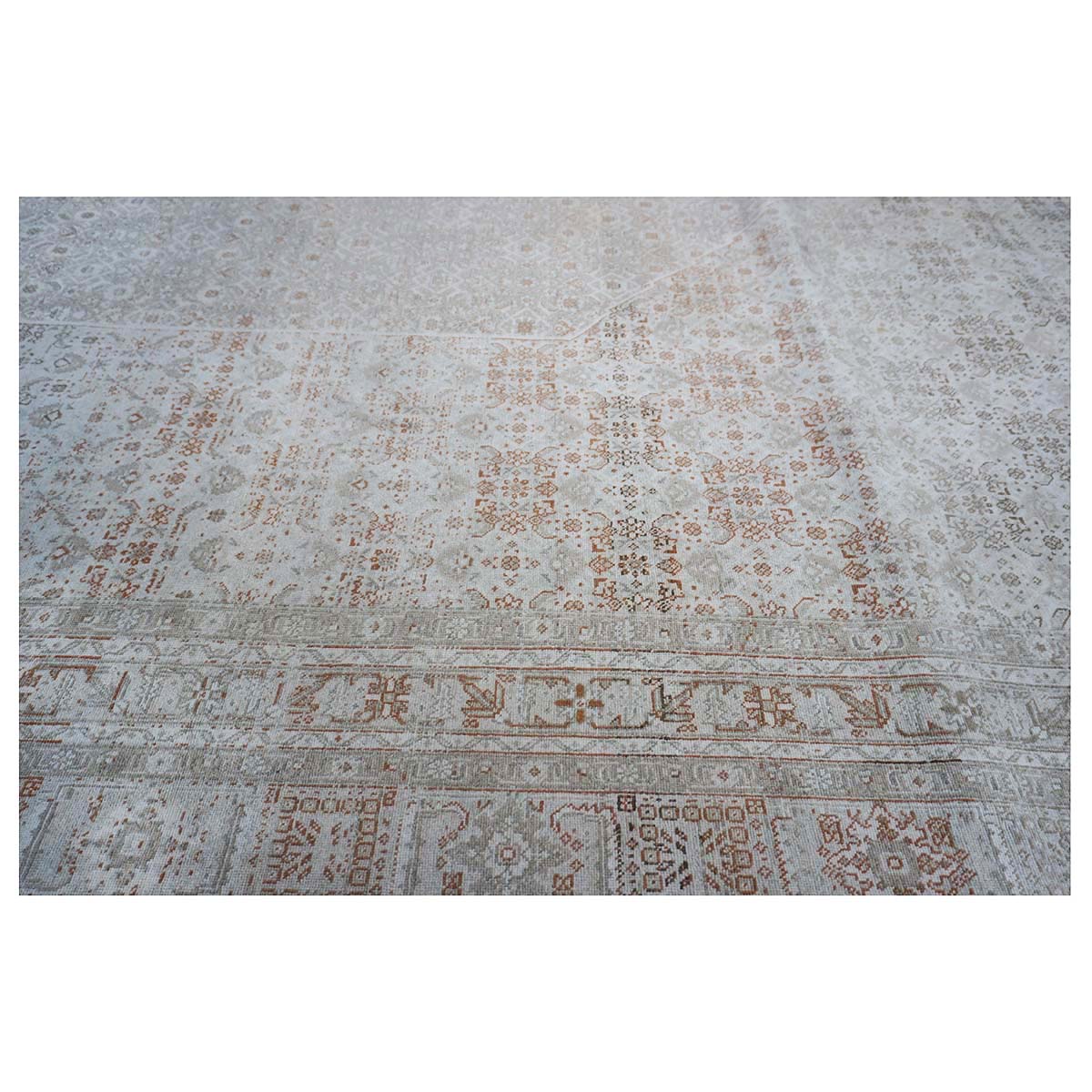 Antique Shabby Chic Persian Tabriz 13X18 Tan Area Rug #1142928 image 11