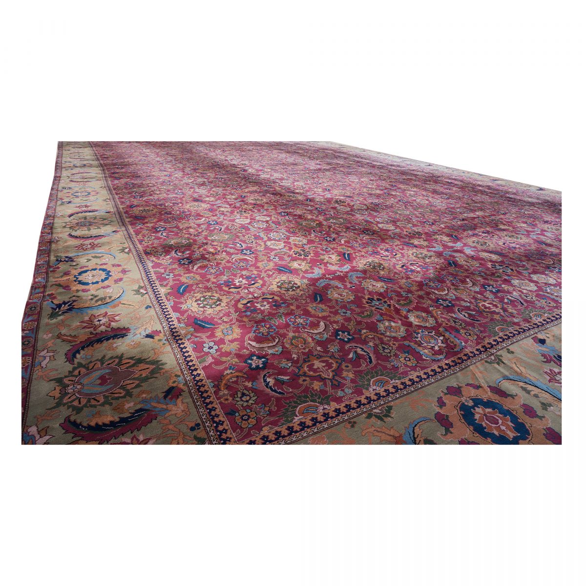 20th Century Palace sized Antique Laristan Wool Handmade Rug 26x42 image 1