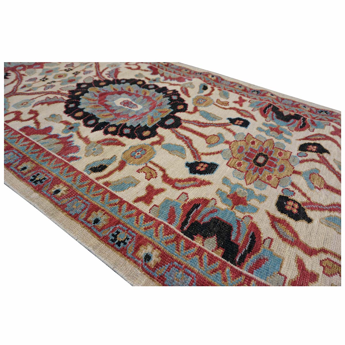 21st Century Sultanabad 3x12 Ivory, Red, & Blue Hall Runner #1143660 image 6