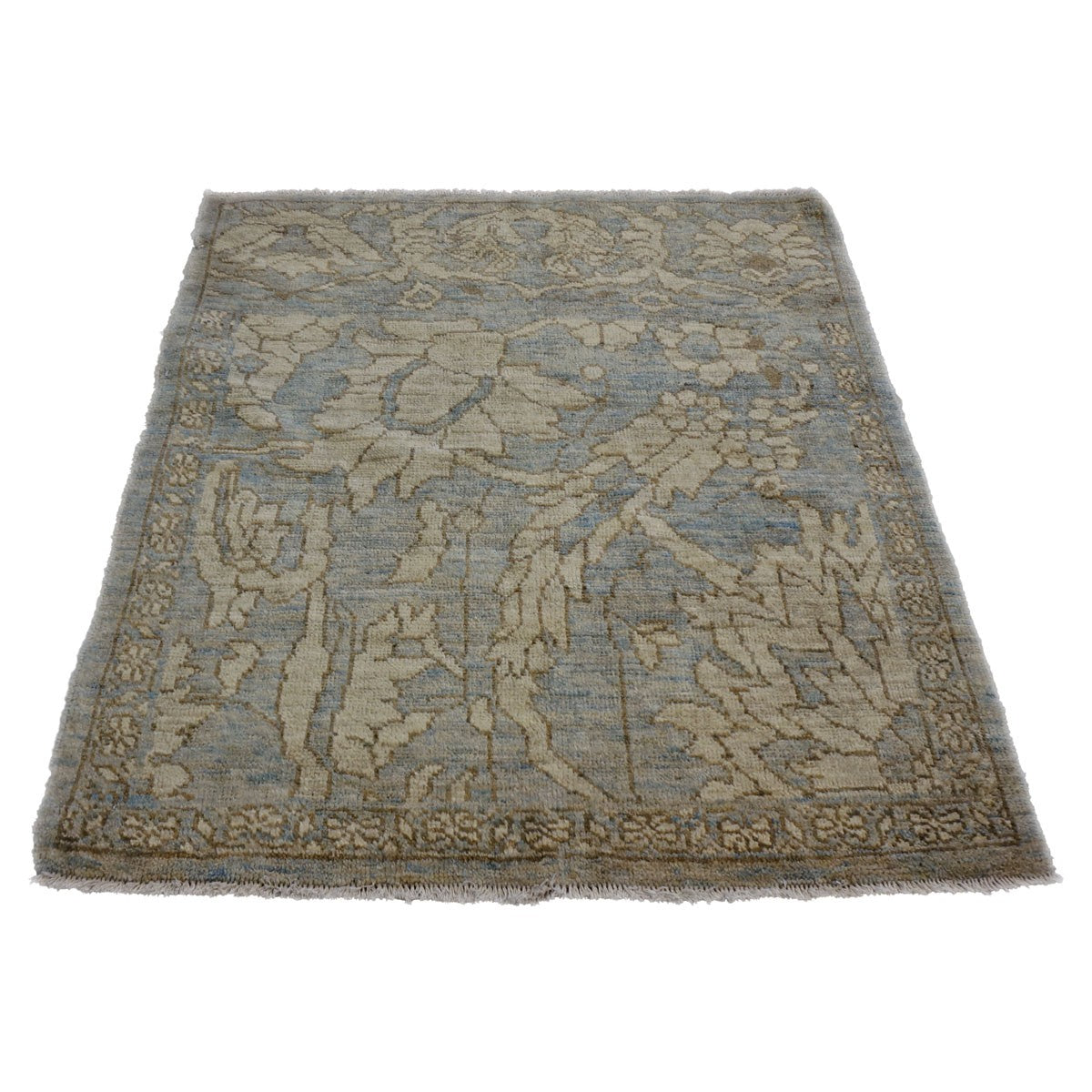 Persian Sultanabad 3x3 Slate Blue & Grey Handmade Area Rug #1141335 image 0