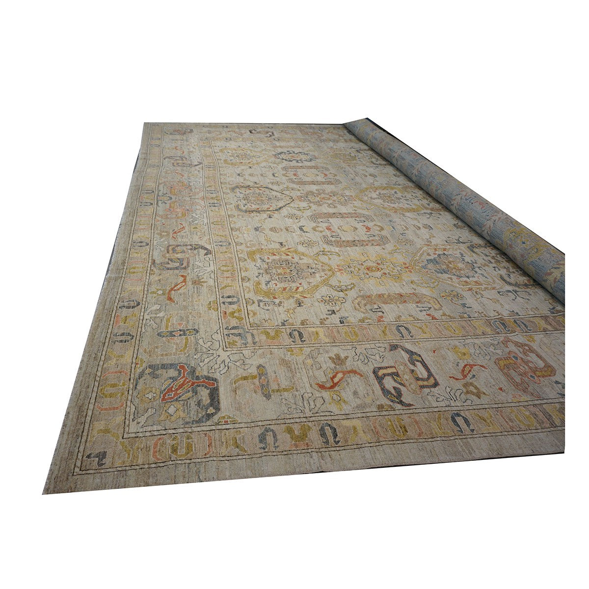 Mansion-Sized 21st Century Sultanabad Master 19x33 Light Blue Handmade Area Rug #1144122 image 13