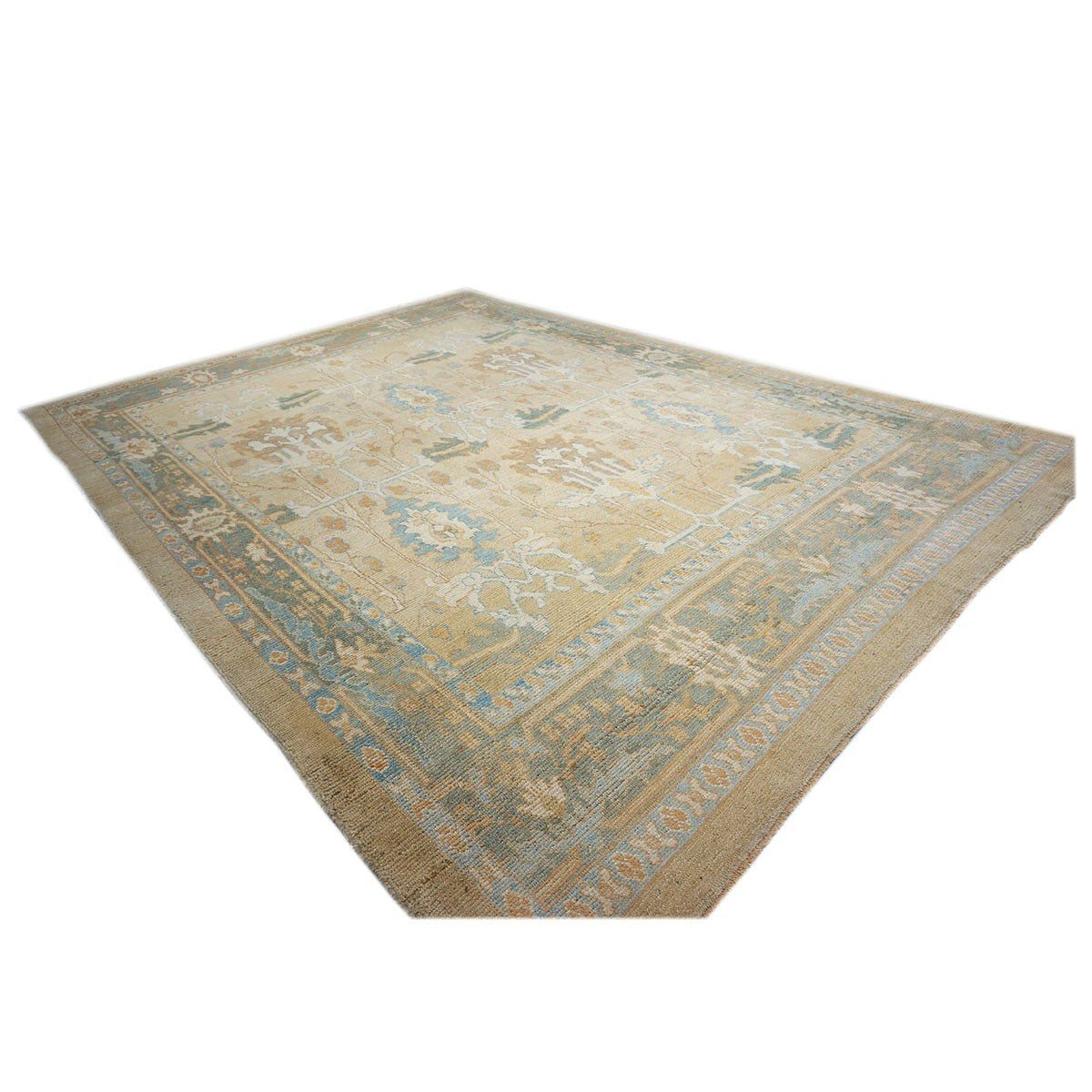 Turkish Donegal 11X15 Tan and Blue Handmade Area Rug #1140234 image 4
