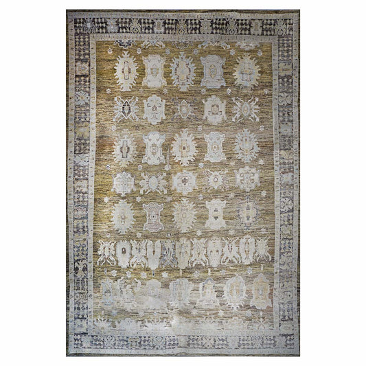 21st Century Turkish Oushak 15x23 Brown, Charcoal, & Ivory Handmade Oversized Rug #1144066 image 0