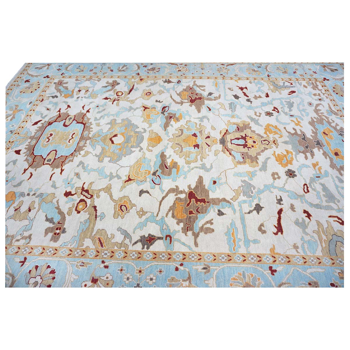 Sultanabad Master 10x14 Blue & Ivory Handmade Area Rug #1143655 image 5