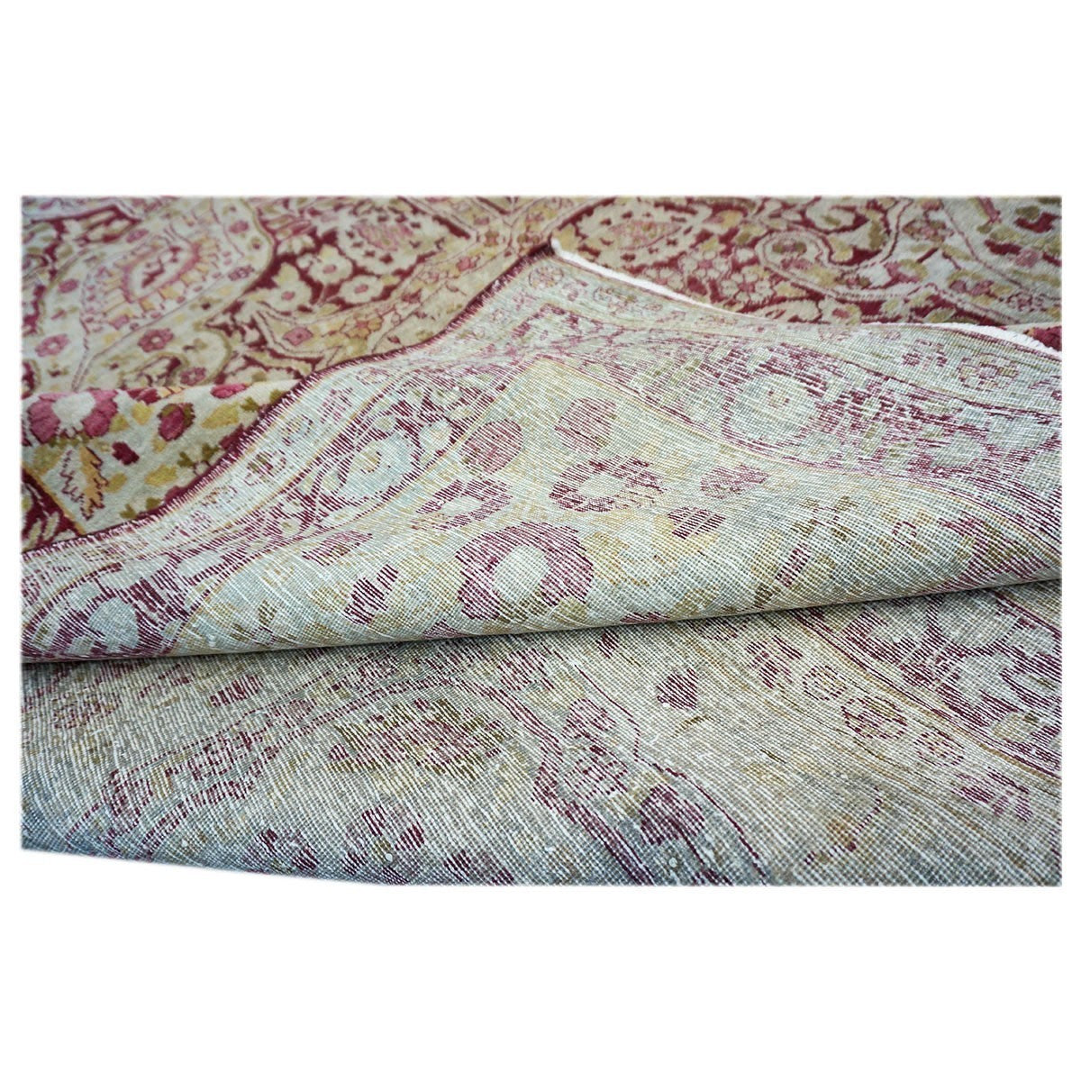 Antique Persian Kerman Lavar 11X16 Pink & Ivory Area Rug #1141138 image 9