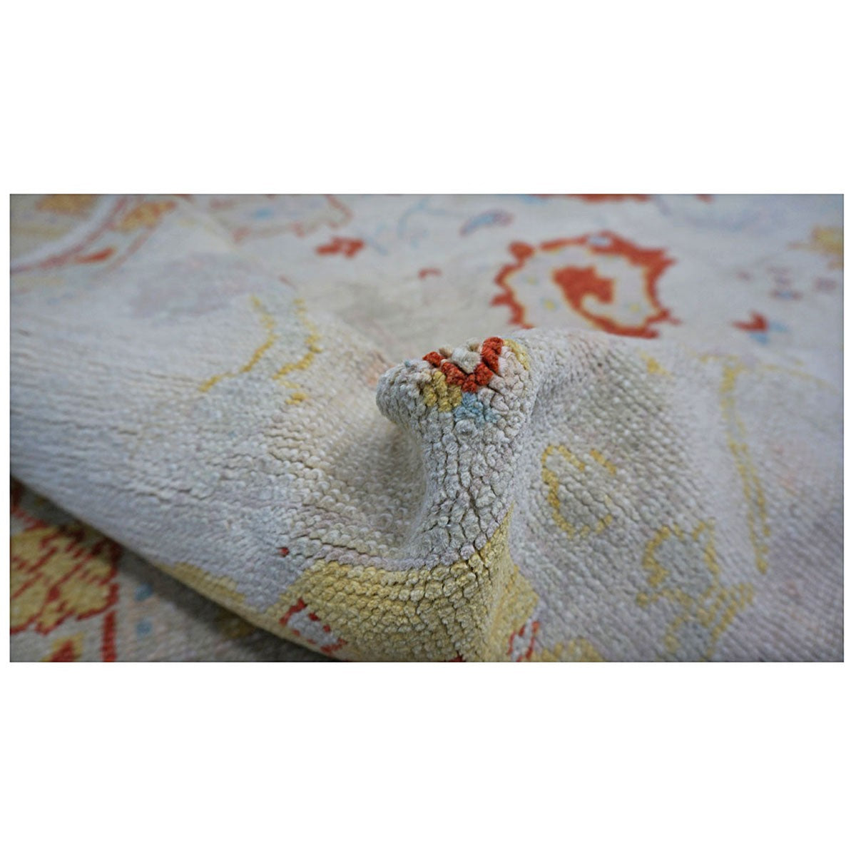 21st Century Turkish Oushak 9x12 Ivory, Rust, & Blue Area Rug #1141267 image 5