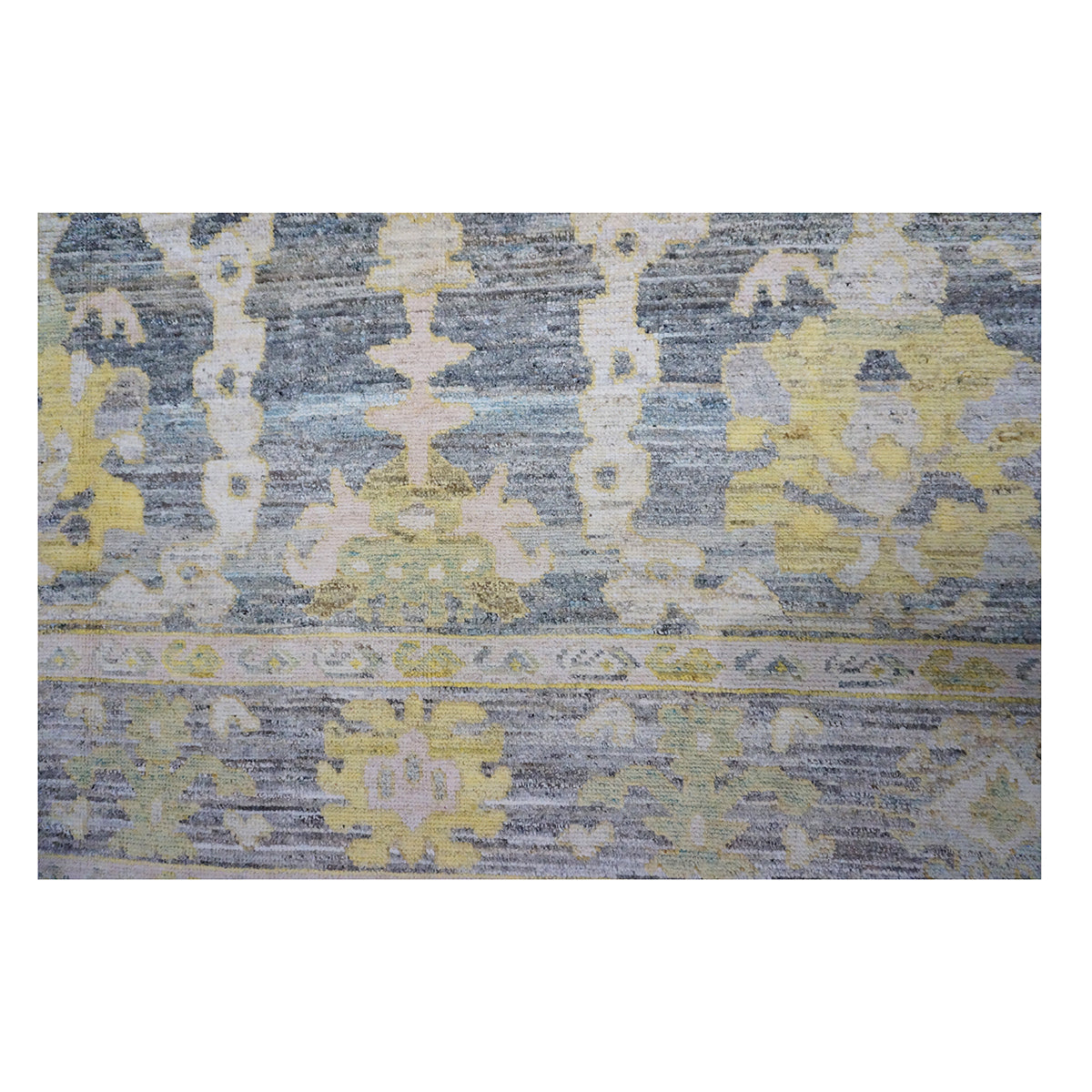21st Century Turkish Oushak 9x14 Slate Blue, Olive Green, & Ivory Handmade Rug #1144081 image 7