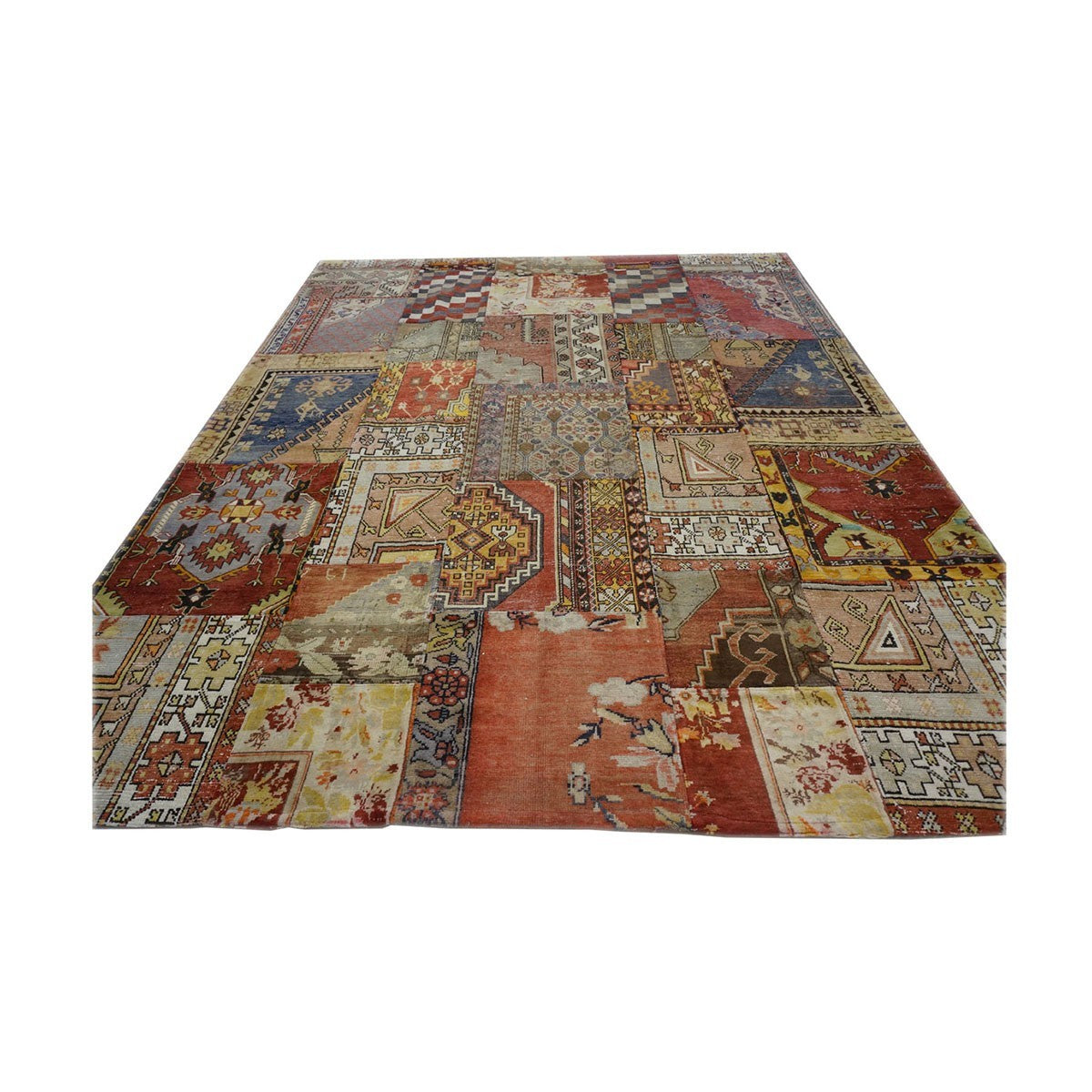 Antique Turkish Patchwork 8X10 Multi Colored Area Rug #9902852 image 1