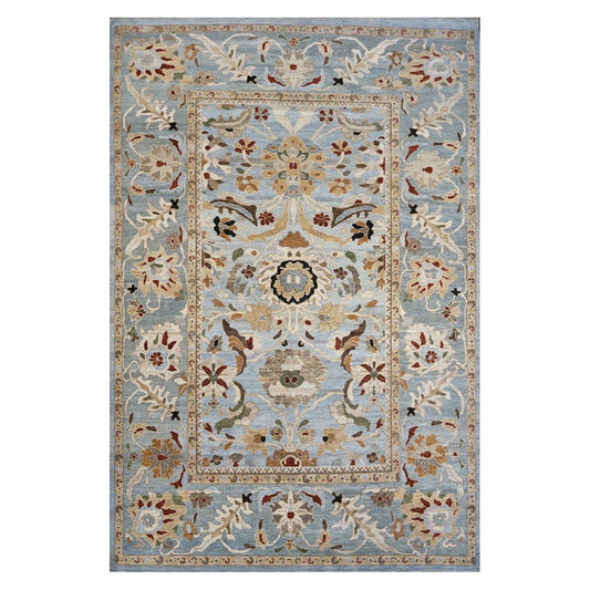 21st Century Sultanabad 9x13 Slate & Tan Handmade Area Rug #1143361 image 0