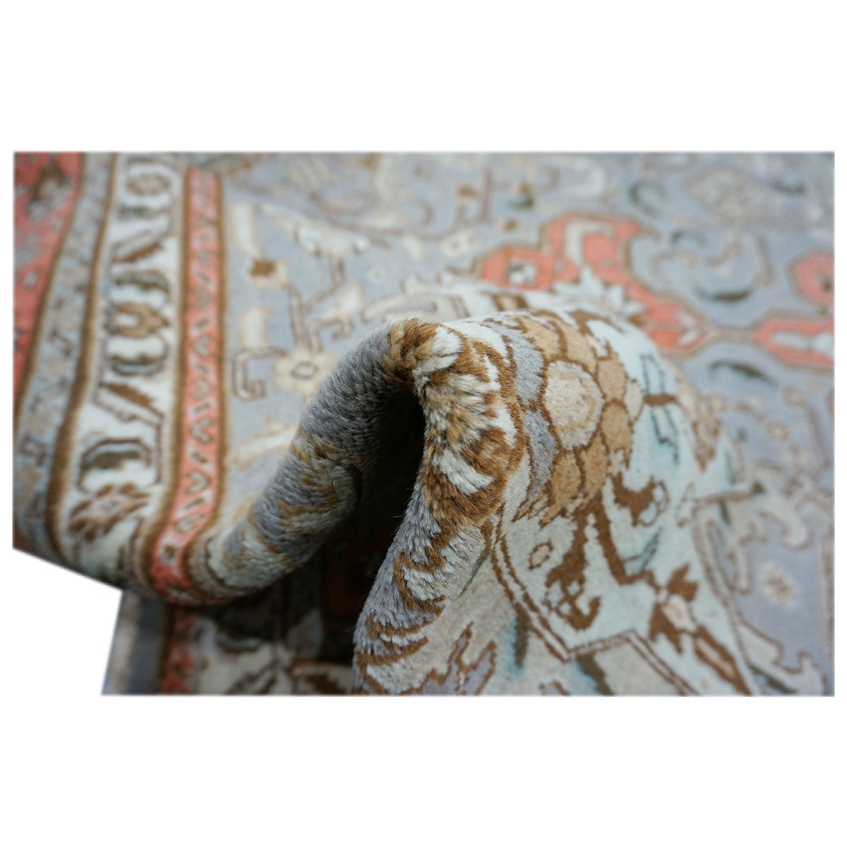 Antique Persian Tabriz 10X13 Grey & Orange Area Rug #9901239 image 8