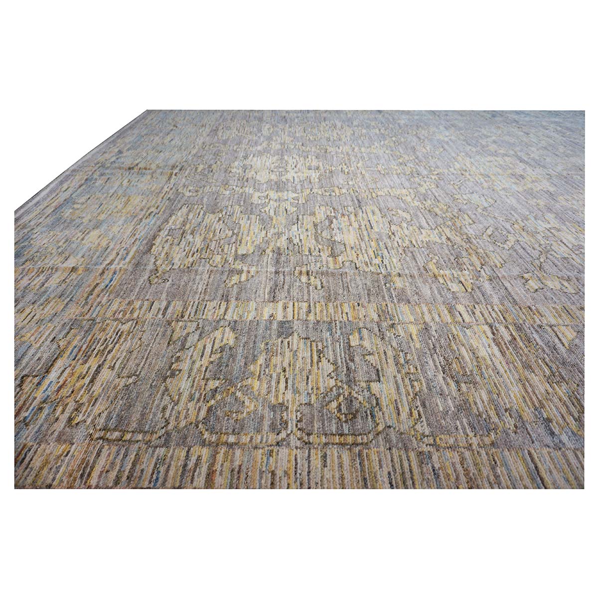 21st Century Turkish Oushak 13X19 Gold, Slate Blue & Charcoal Handmade Area Rug #1144105 image 1