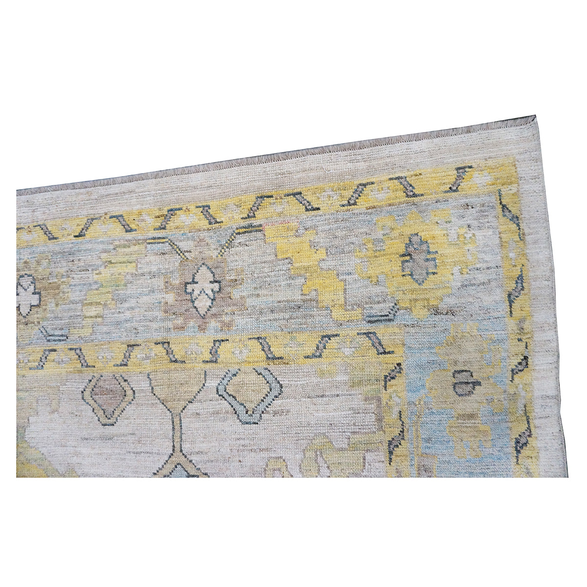 New Turkish Oushak 10x13 Ivory, Blue, & Yellow Handmade Area Rug #114073 image 5