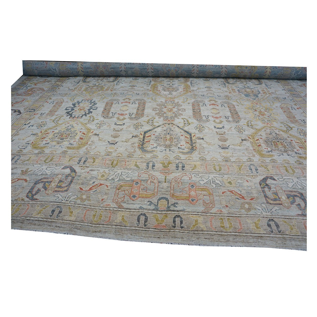 Mansion-Sized 21st Century Sultanabad Master 19x33 Light Blue Handmade Area Rug #1144122 image 12