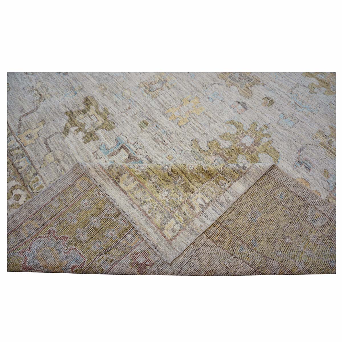 21st Century Turkish Oushak 10X13 Ivory, & Khaki Handmade Area Rug #1144096 image 12