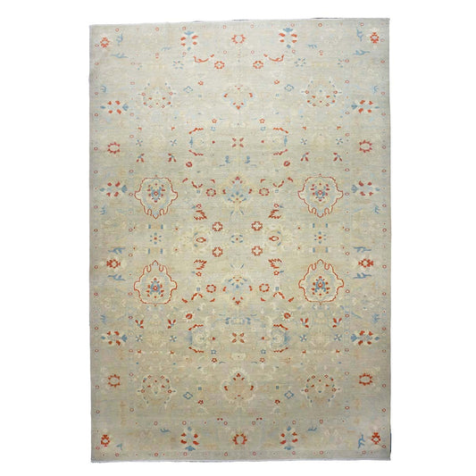 21st Century Sultanabad Master 12x17 Ivory, Red, & Blue Handmade Area Rug #1143967 image 0