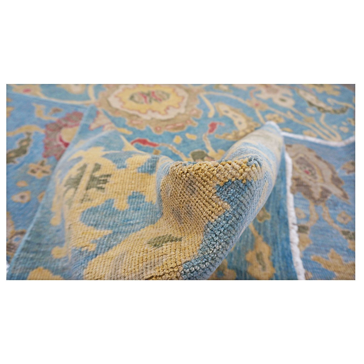 Sultanabad 6x9 Blue & Yellow Handmade Area Rug #1144039 image 5