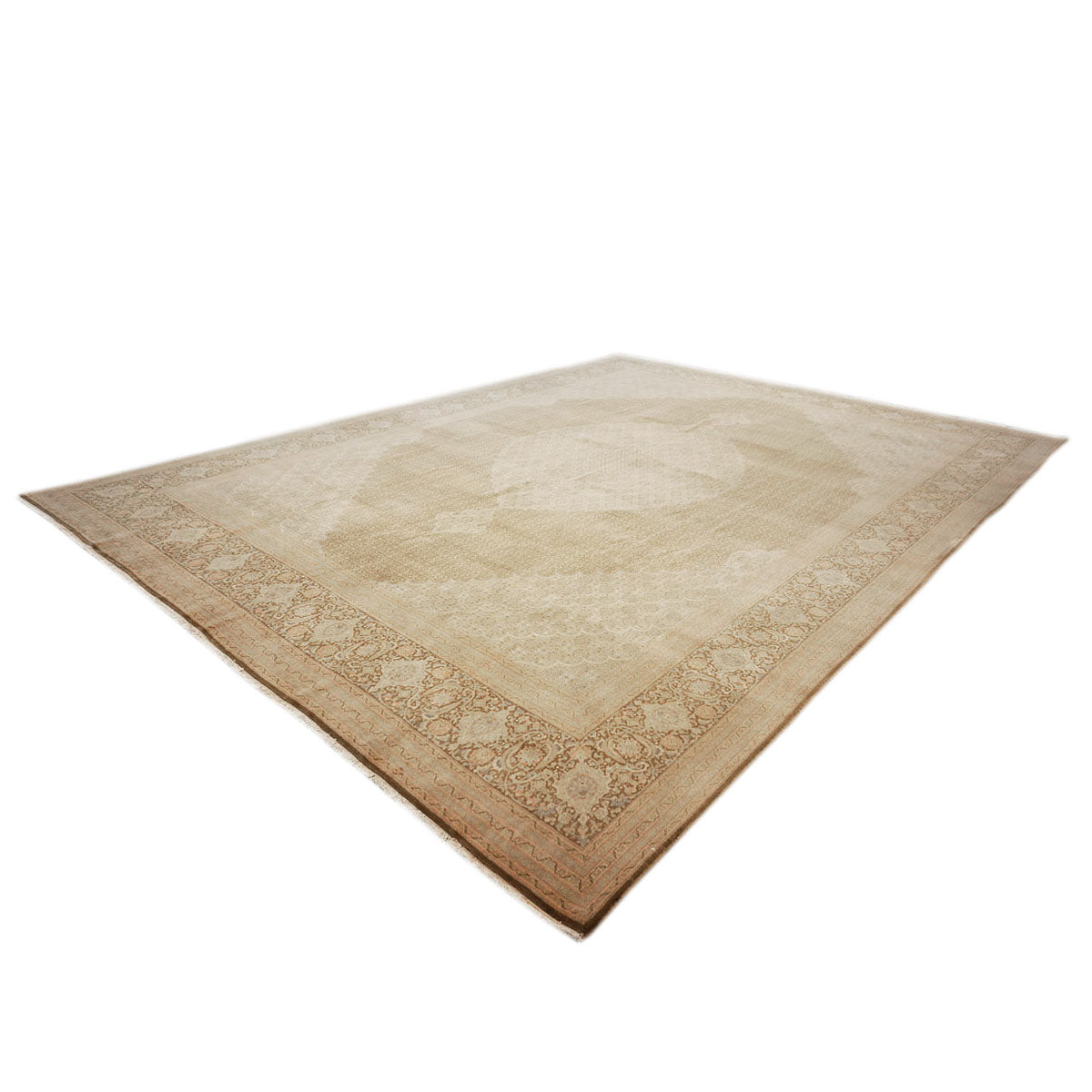 Antique Persian Tabriz 10X14 Ivory, Tan, & Brown Area Rug #9901536 image 4