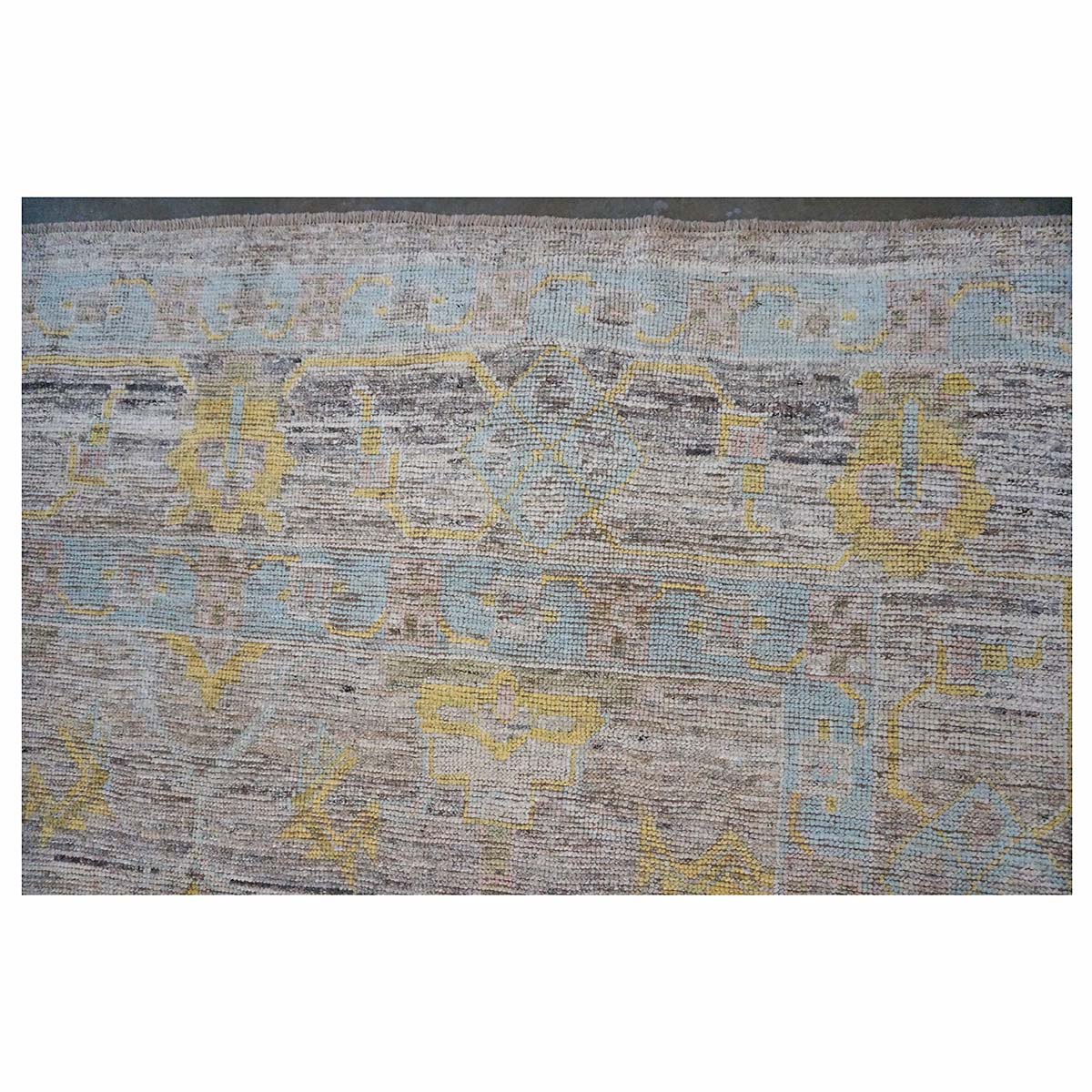 21st Century Turkish Oushak 9X12 Gold, Ivory & Slate Blue Handmade Area Rug #1144098 image 5