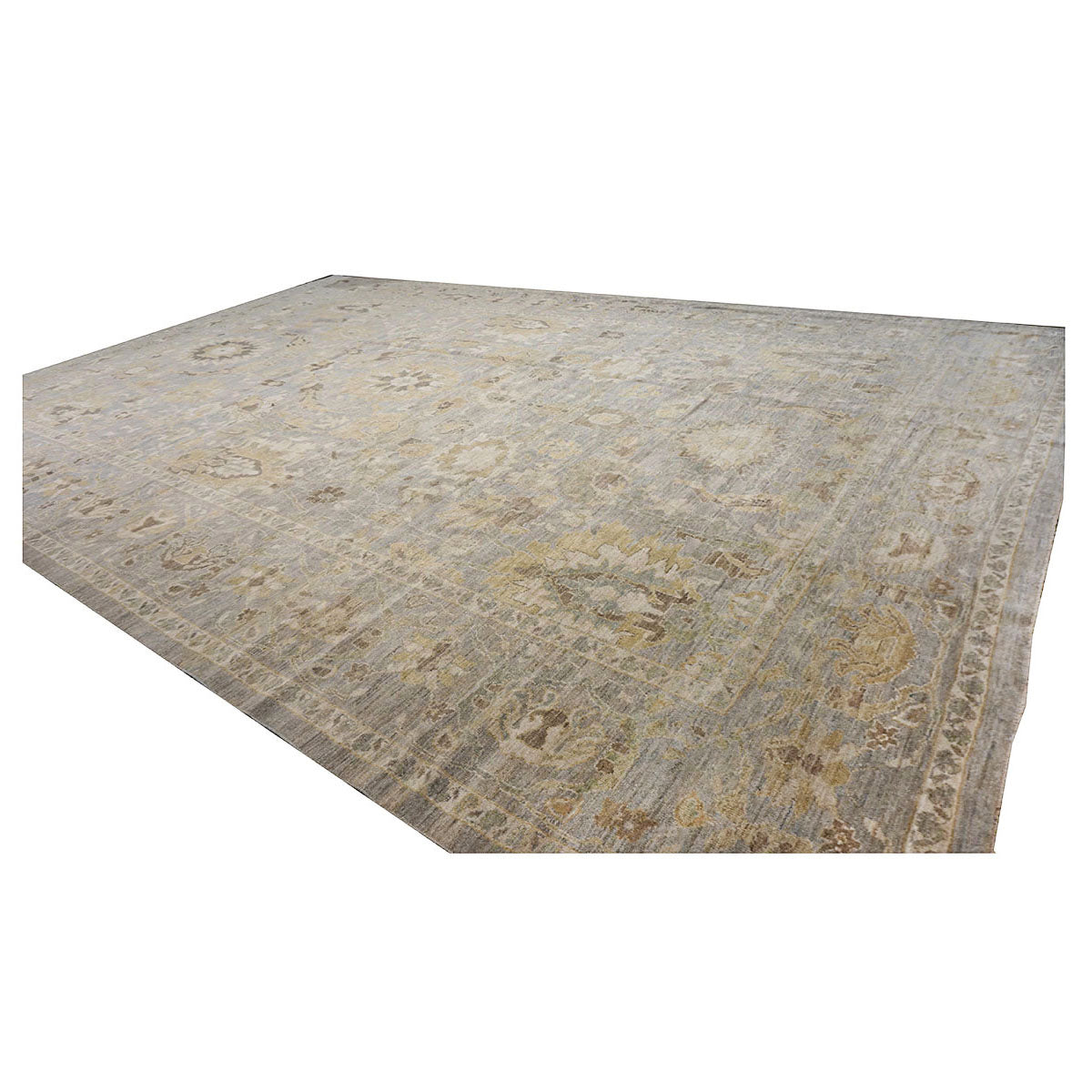 Oversized Persian Sultanabad Master 12x18 Blue, Grey, & Tan Handmade Area Rug #1143042 image 5