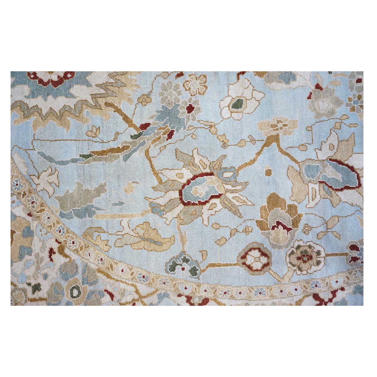 Light Blue Oval 8x10 Sultanabad Wool Rug #9902749 image 7