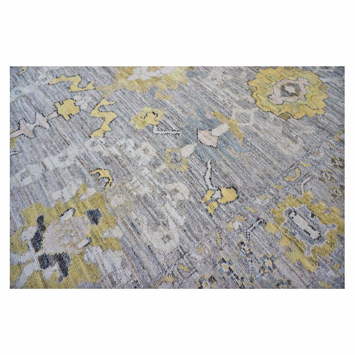 21st Century Turkish Oushak 9X13 Gold, Ivory & Gray Handmade Runner Rug #1144083 image 9