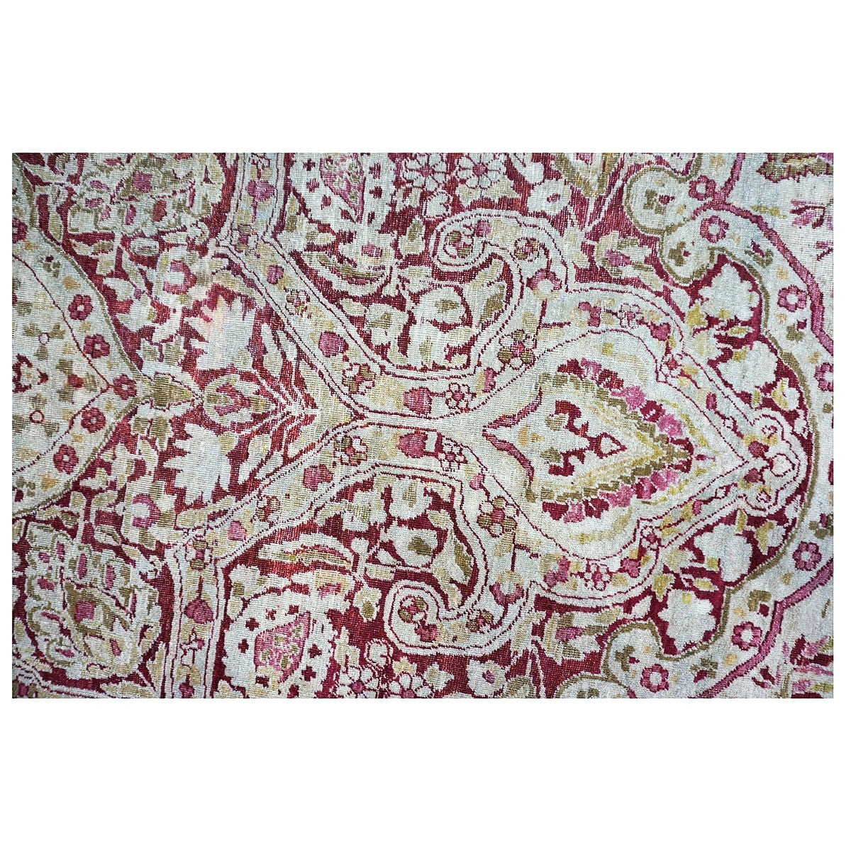 Antique Persian Kerman Lavar 11X16 Pink & Ivory Area Rug #1141138 image 7