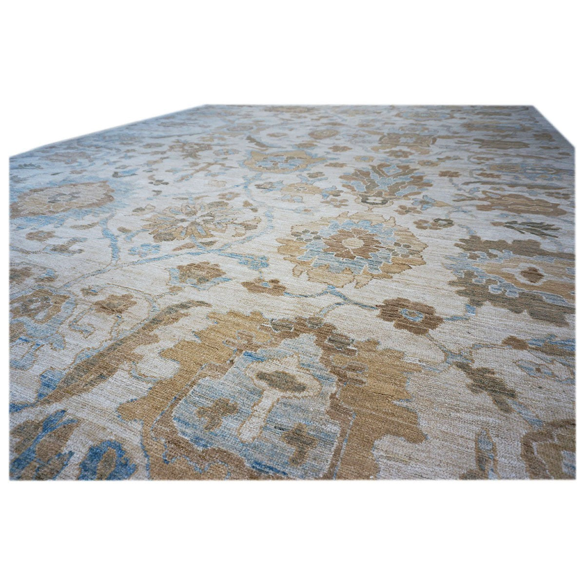Persian Sultanabad 10x14 Ivory & Tan Handmade Area Rug #1141111 image 7