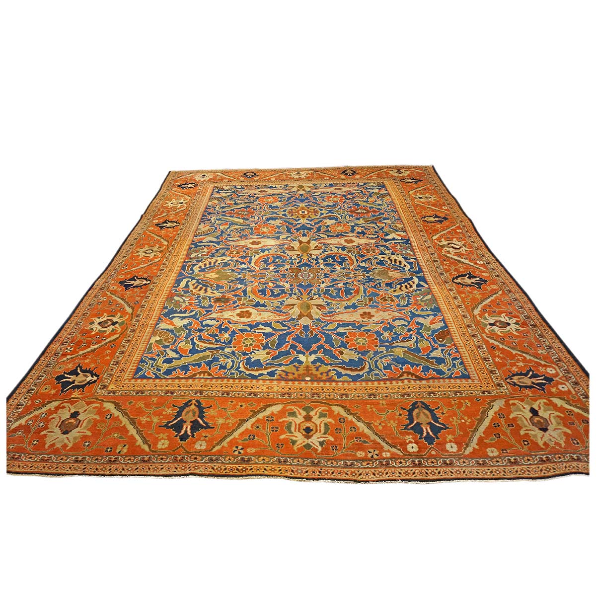 Antique Persian Ziegler Sultanabad 12x15 Orange & Blue Area Rug #1143805 image 1